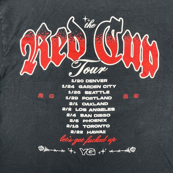 4Hunnid T Shirt Red Cup 2023 Concert Tour Faded Tee Hip-hop Large 0179 - Picture 4 of 8